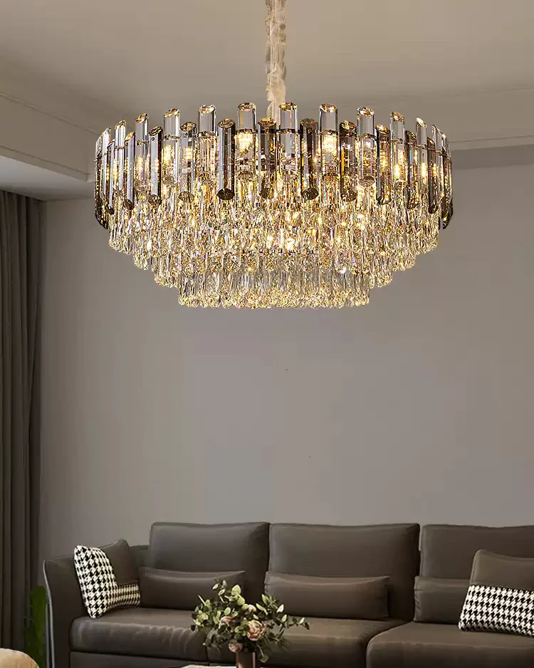 WOMO Smoked Crystal Tiered Chandelier-WM3024 - Image 4