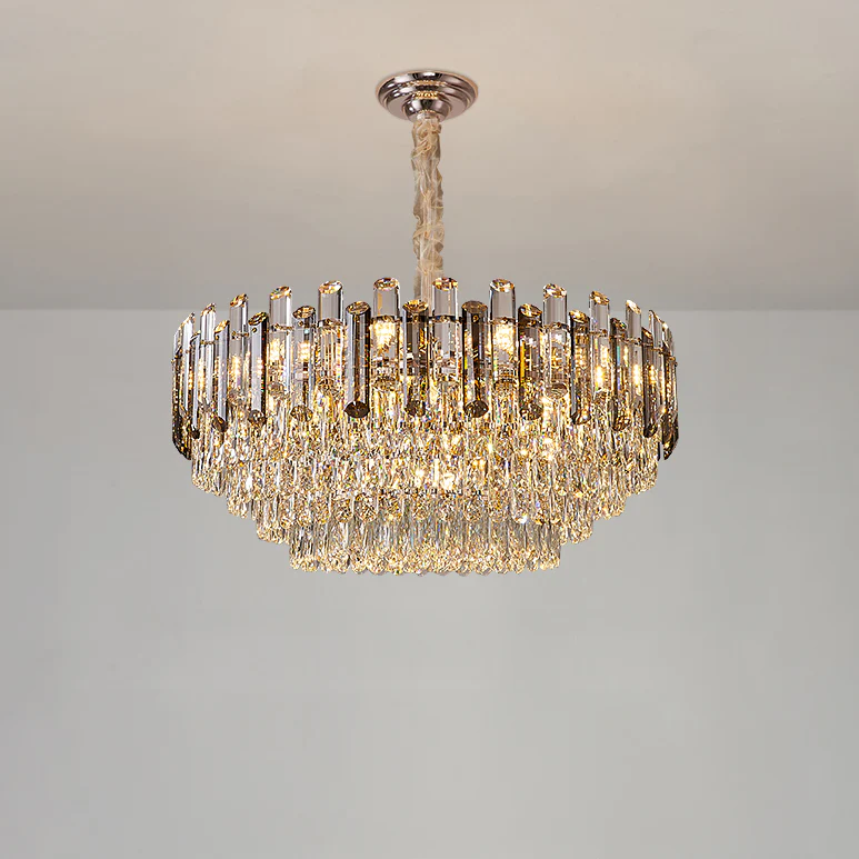 WOMO Smoked Crystal Tiered Chandelier-WM3024 - Image 8