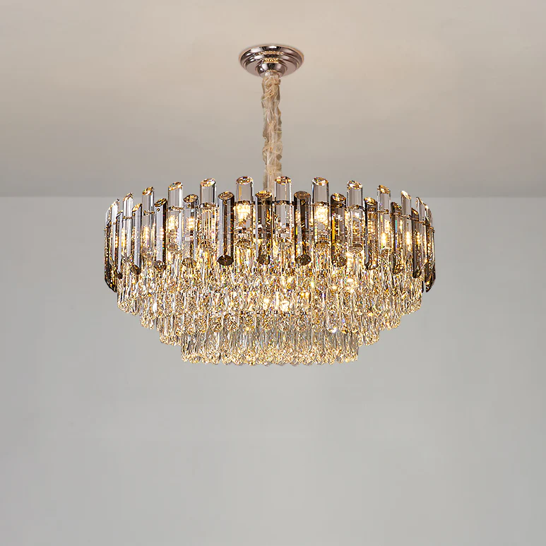 WOMO Smoked Crystal Tiered Chandelier-WM3024 - Image 9