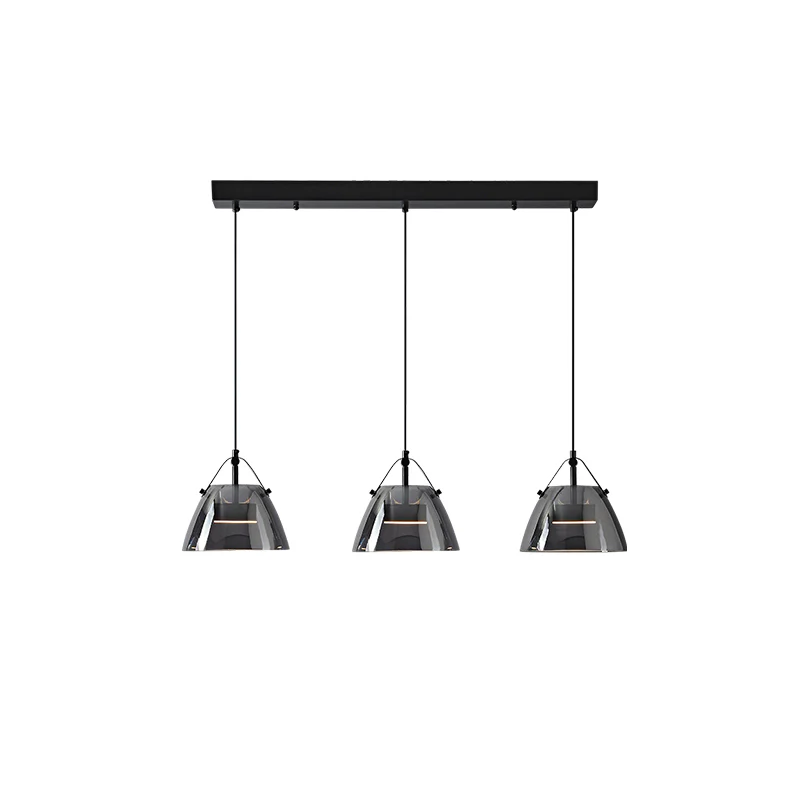 WOMO 3 Light Smoked Glass Pendant Light-WM2238 - Image 36