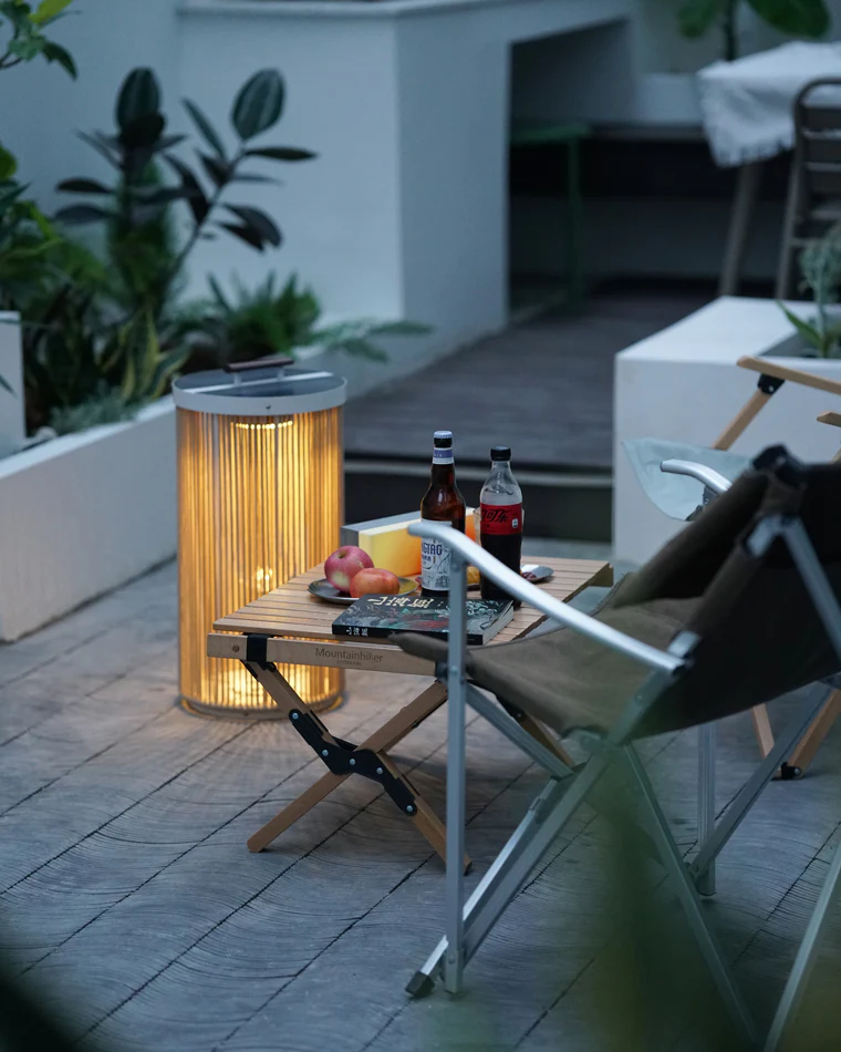 WOMO Outdoor Solar Portable Wicker Lantern-WM9020 - Image 17
