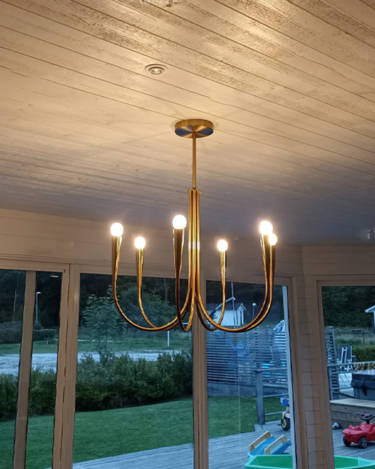 WOMO Swoop Arm Candle Chandelier-WM2508 - Image 11