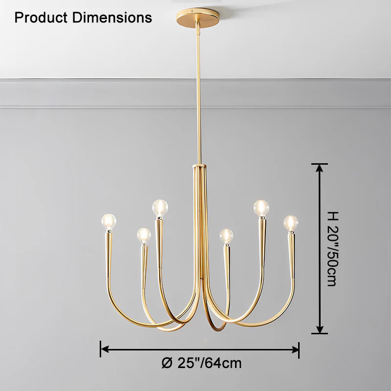 WOMO Swoop Arm Candle Chandelier-WM2508 - Image 16