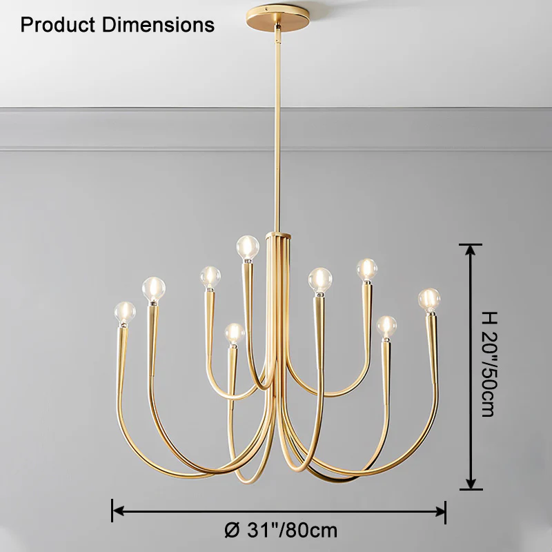 WOMO Swoop Arm Candle Chandelier-WM2508 - Image 18