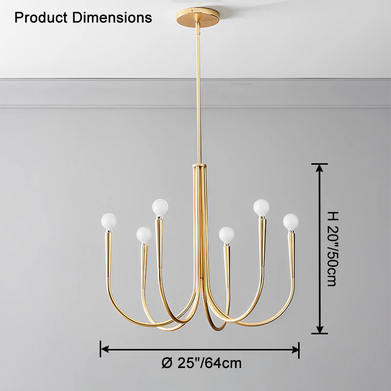 WOMO Swoop Arm Candle Chandelier-WM2508 - Image 20