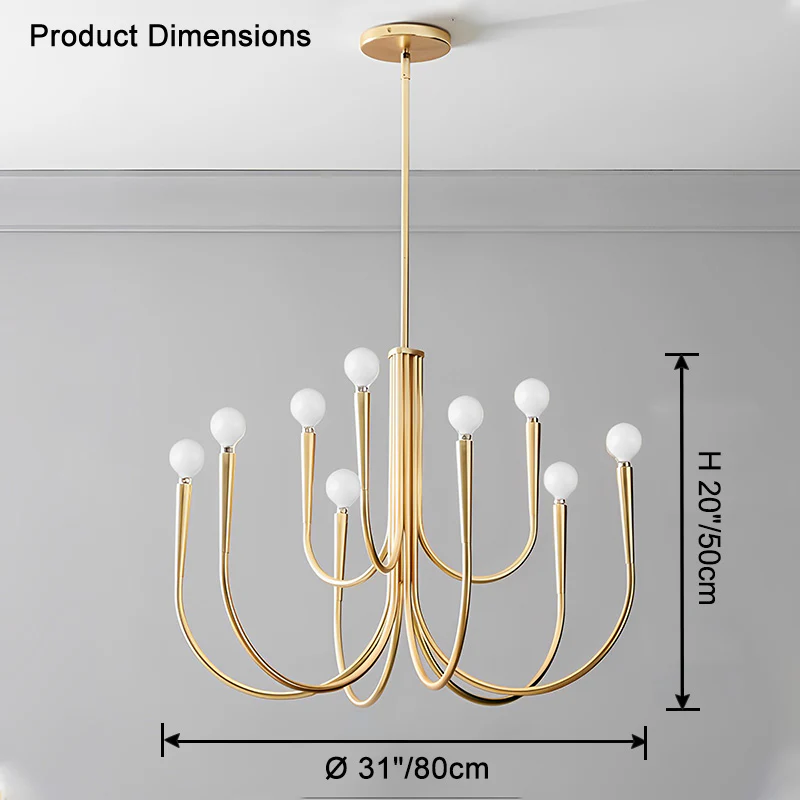 WOMO Swoop Arm Candle Chandelier-WM2508 - Image 22