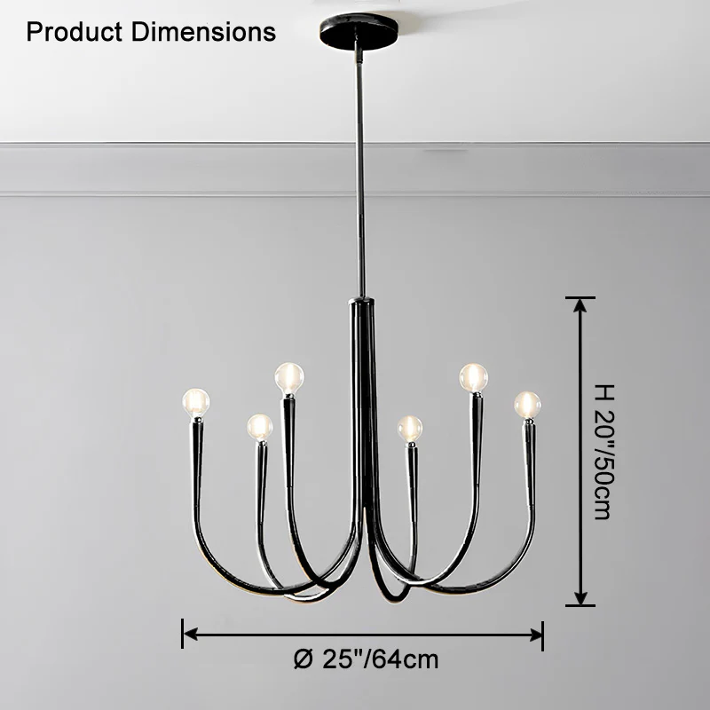 WOMO Swoop Arm Candle Chandelier-WM2508 - Image 24