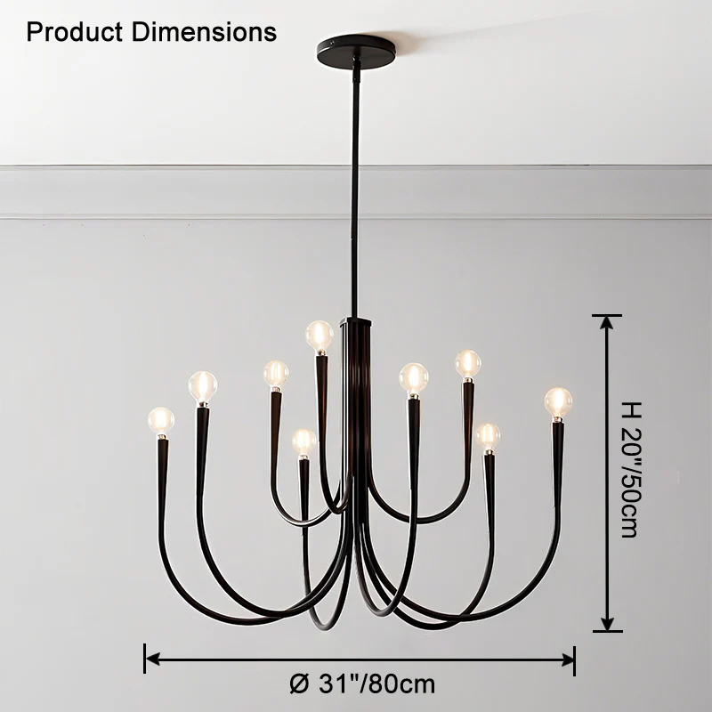 WOMO Swoop Arm Candle Chandelier-WM2508 - Image 26