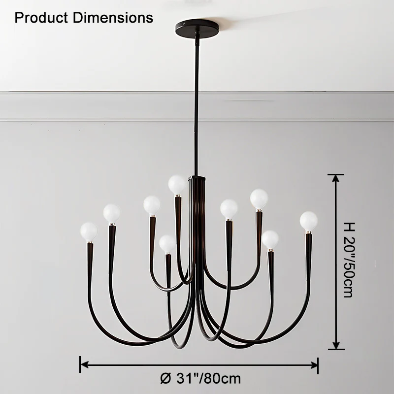 WOMO Swoop Arm Candle Chandelier-WM2508 - Image 30