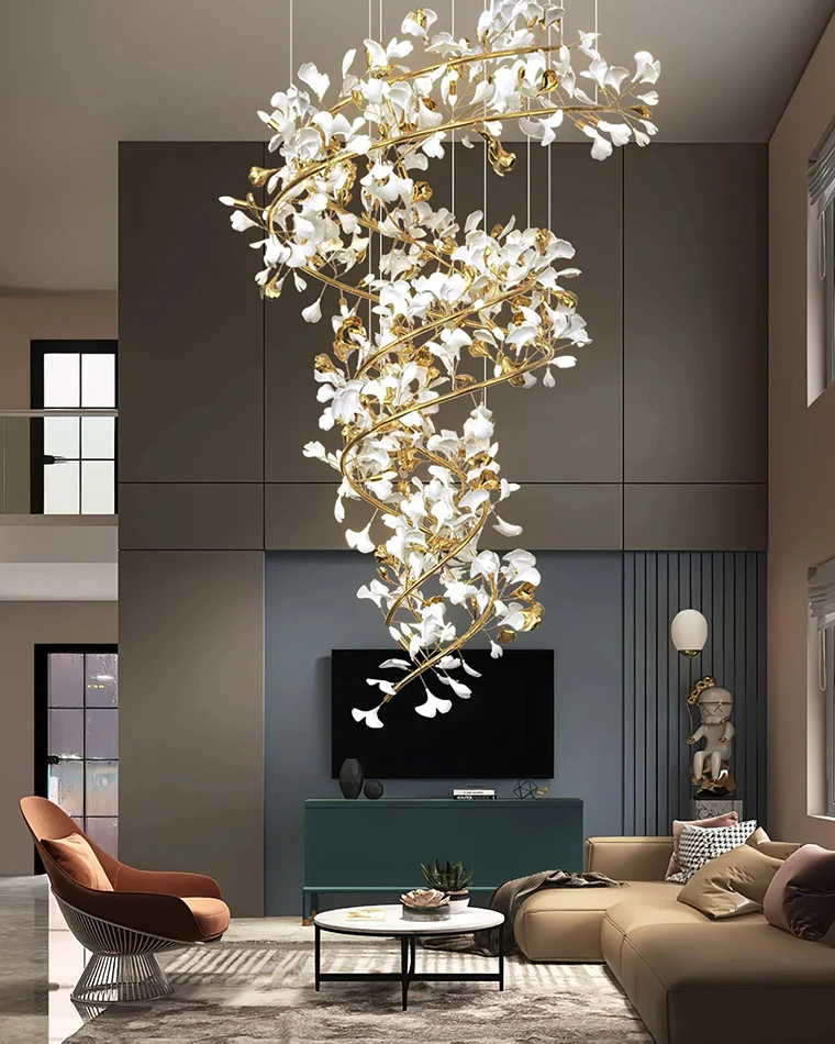 WOMO Gingko Spiral Chandelier-WM2423 - Image 2