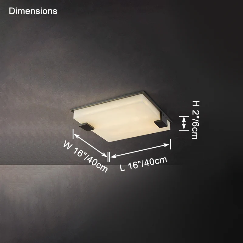 WOMO Square Alabaster Flush Mount Ceiling Light-WM1149 - Image 13