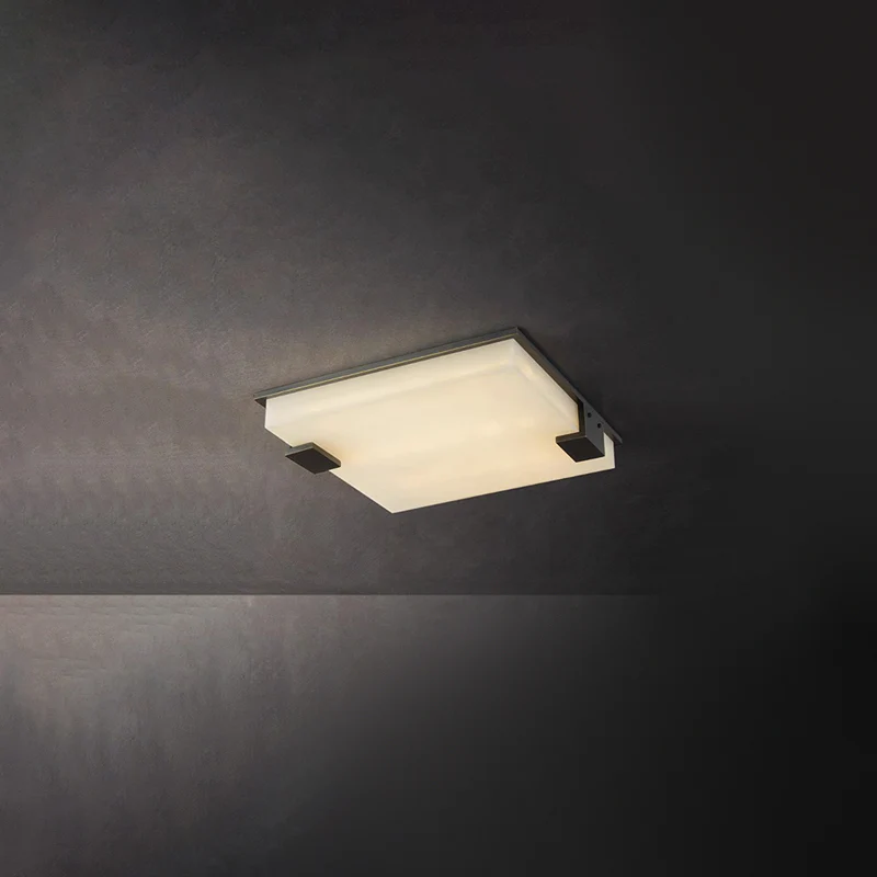 WOMO Square Alabaster Flush Mount Ceiling Light-WM1149 - Image 14