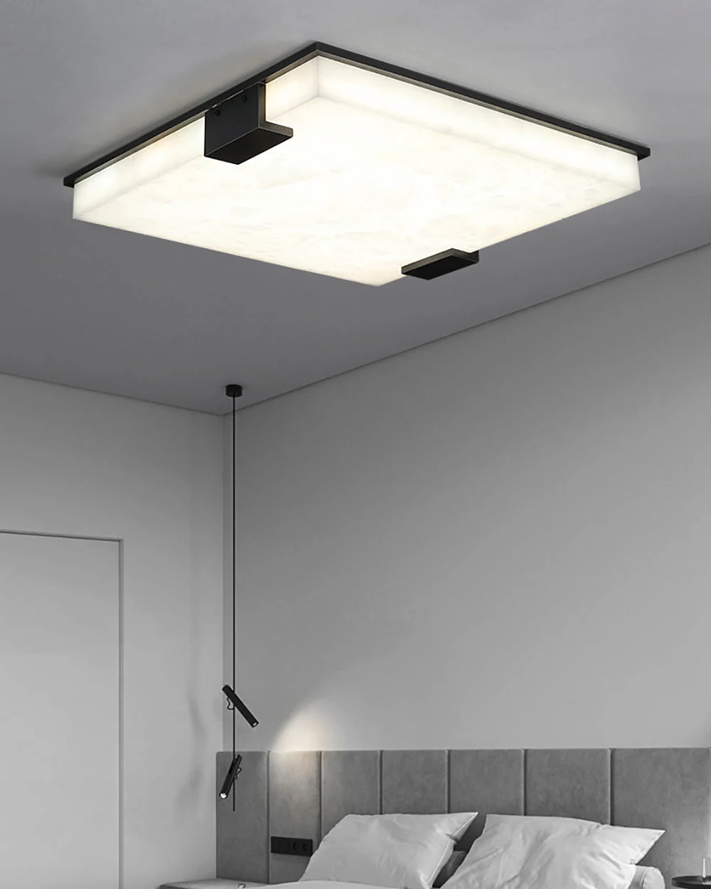 WOMO Square Alabaster Flush Mount Ceiling Light-WM1149 - Image 5