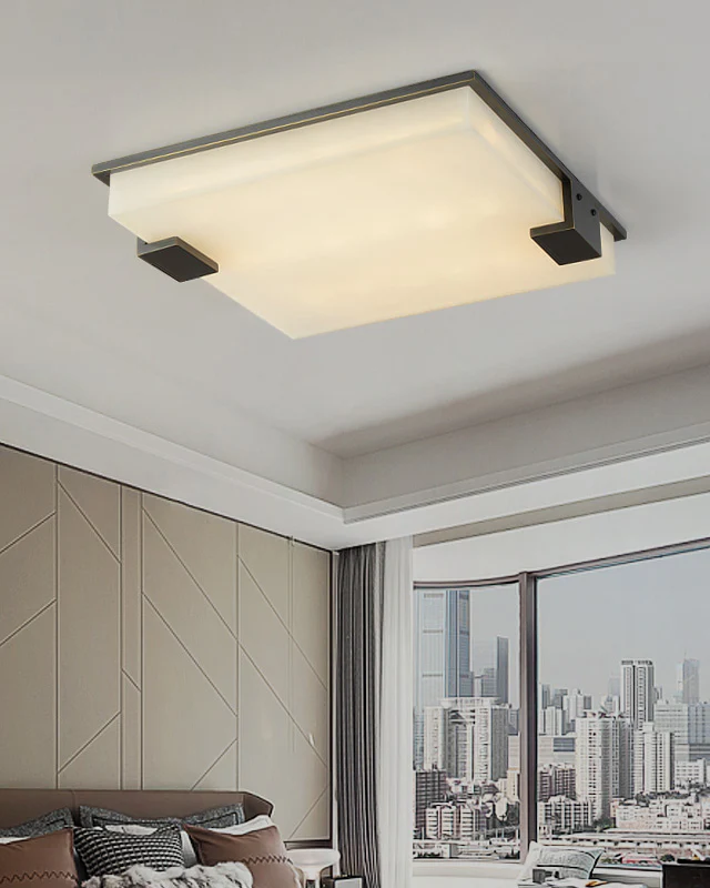 WOMO Square Alabaster Flush Mount Ceiling Light-WM1149 - Image 6