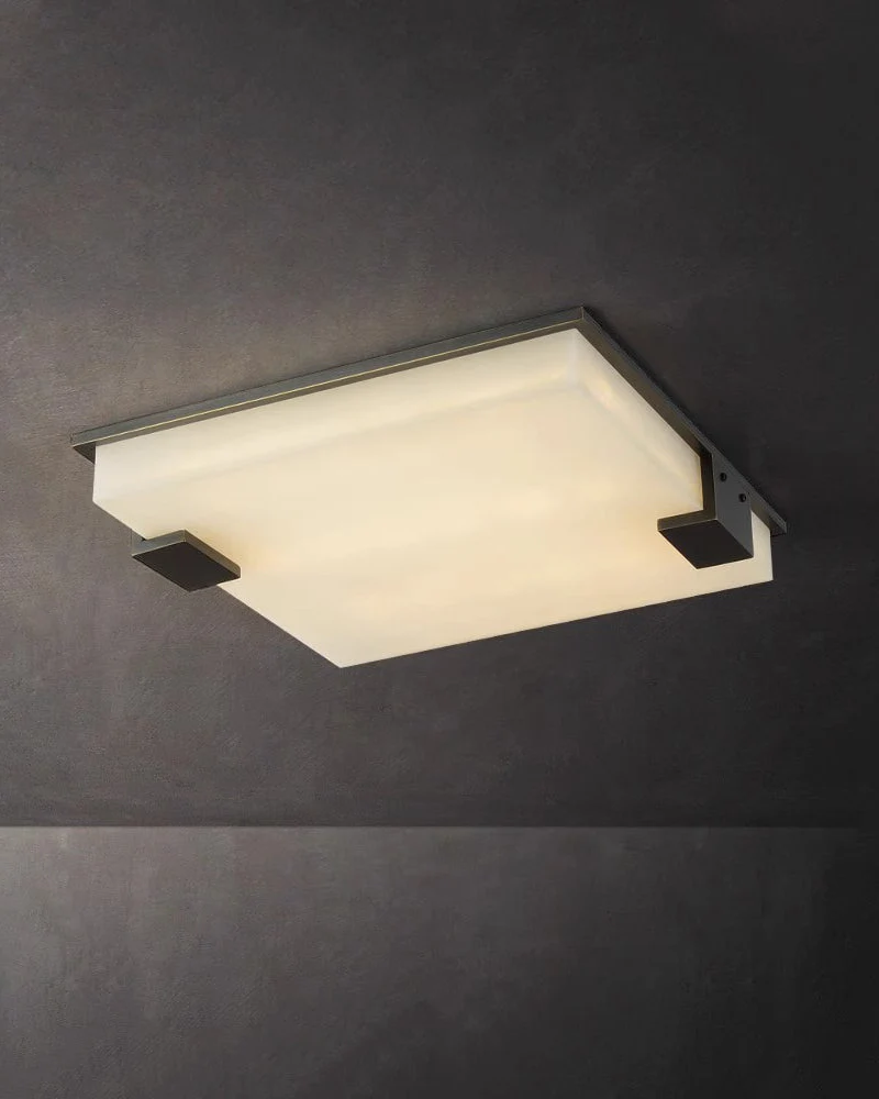 WOMO Square Alabaster Flush Mount Ceiling Light-WM1149 - Image 8