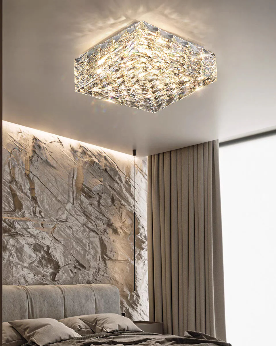 WOMO Square Crystal Flush Mount Ceiling Light-WM1130 - Image 11