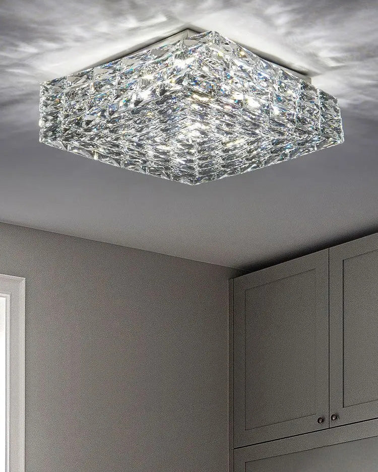 WOMO Square Crystal Flush Mount Ceiling Light-WM1130 - Image 15