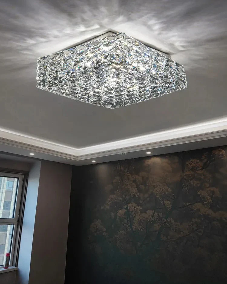 WOMO Square Crystal Flush Mount Ceiling Light-WM1130 - Image 16