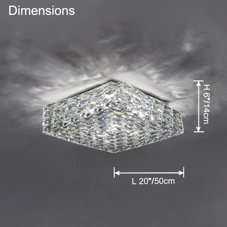 WOMO Square Crystal Flush Mount Ceiling Light-WM1130 - Image 29