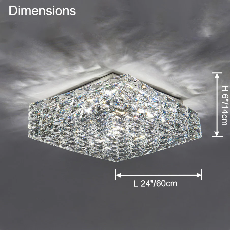WOMO Square Crystal Flush Mount Ceiling Light-WM1130 - Image 31