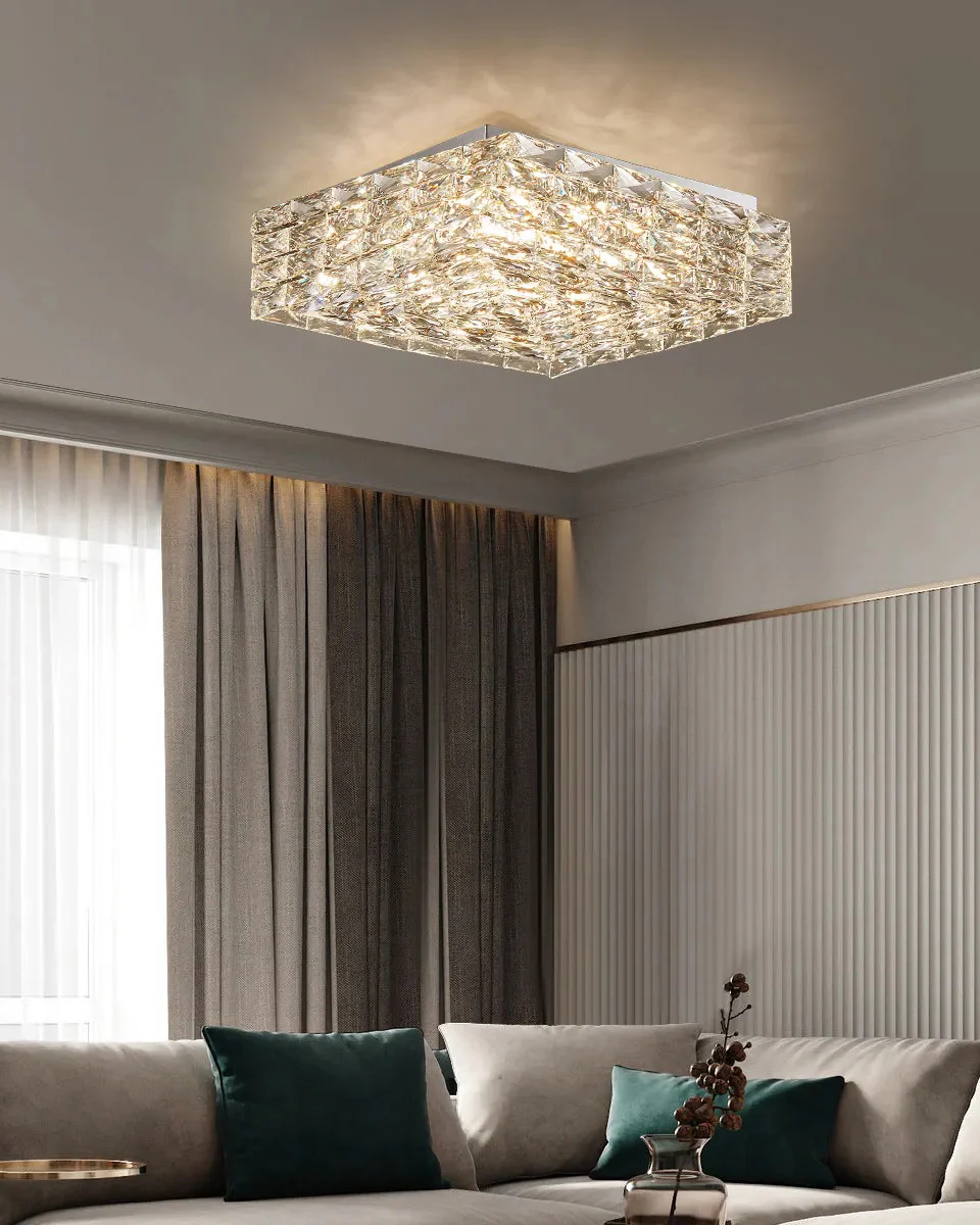 WOMO Square Crystal Flush Mount Ceiling Light-WM1130 - Image 6