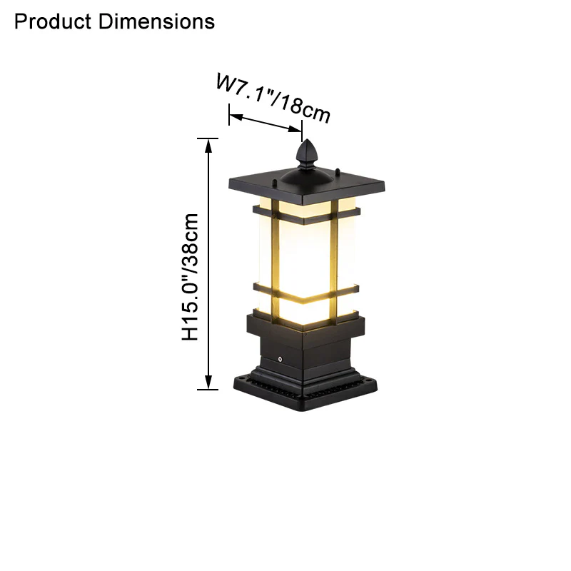 WOMO Square Outdoor Pillar Light-WM9063 - Image 19