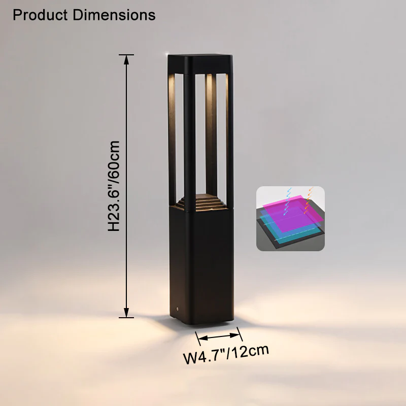 WOMO Square Solar Bollard Light-WM9111 - Image 11
