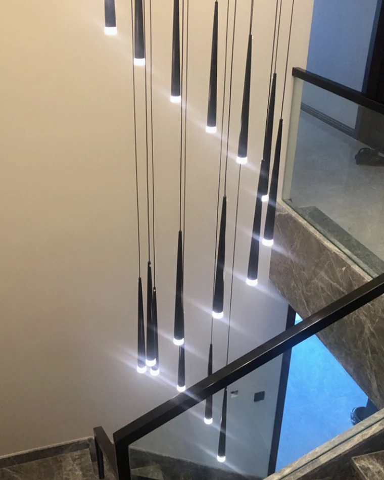 WOMO Cone Spiral Cascading Chandelier-WM2204 - Image 25