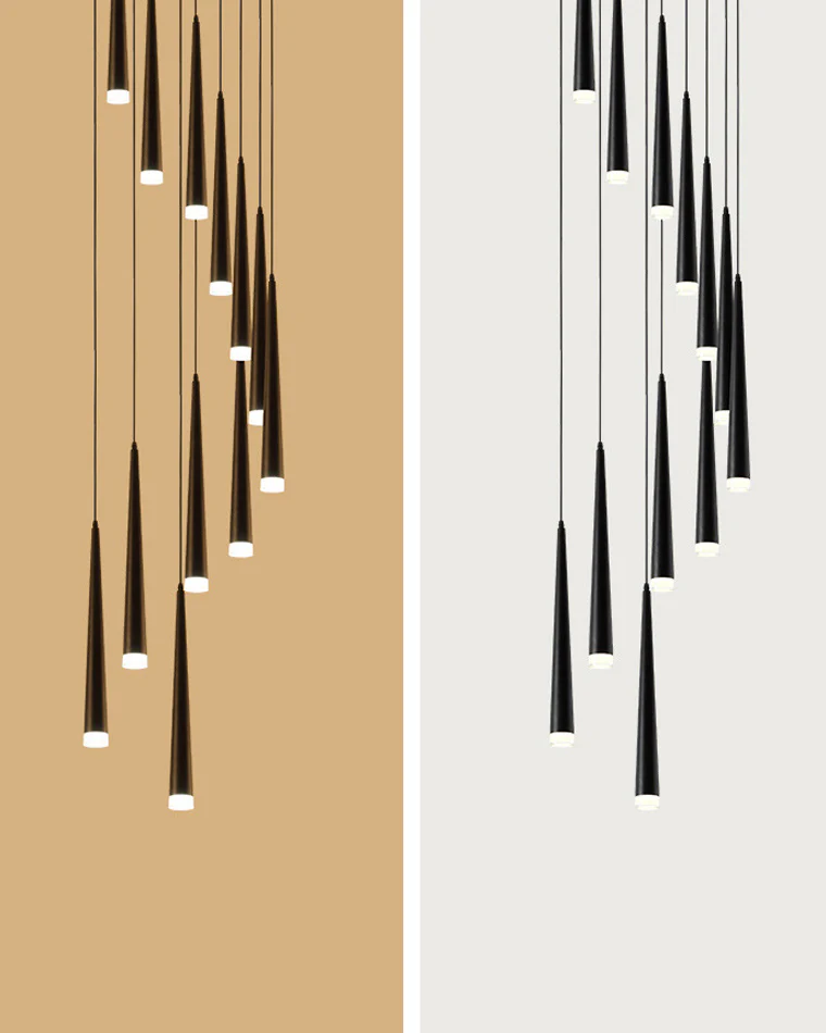 WOMO Cone Spiral Cascading Chandelier-WM2204 - Image 41