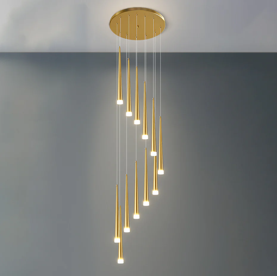WOMO Cone Spiral Cascading Chandelier-WM2204 - Image 45