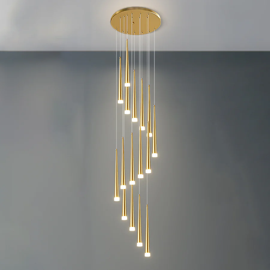 WOMO Cone Spiral Cascading Chandelier-WM2204 - Image 47