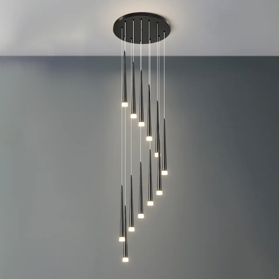 WOMO Cone Spiral Cascading Chandelier-WM2204 - Image 51