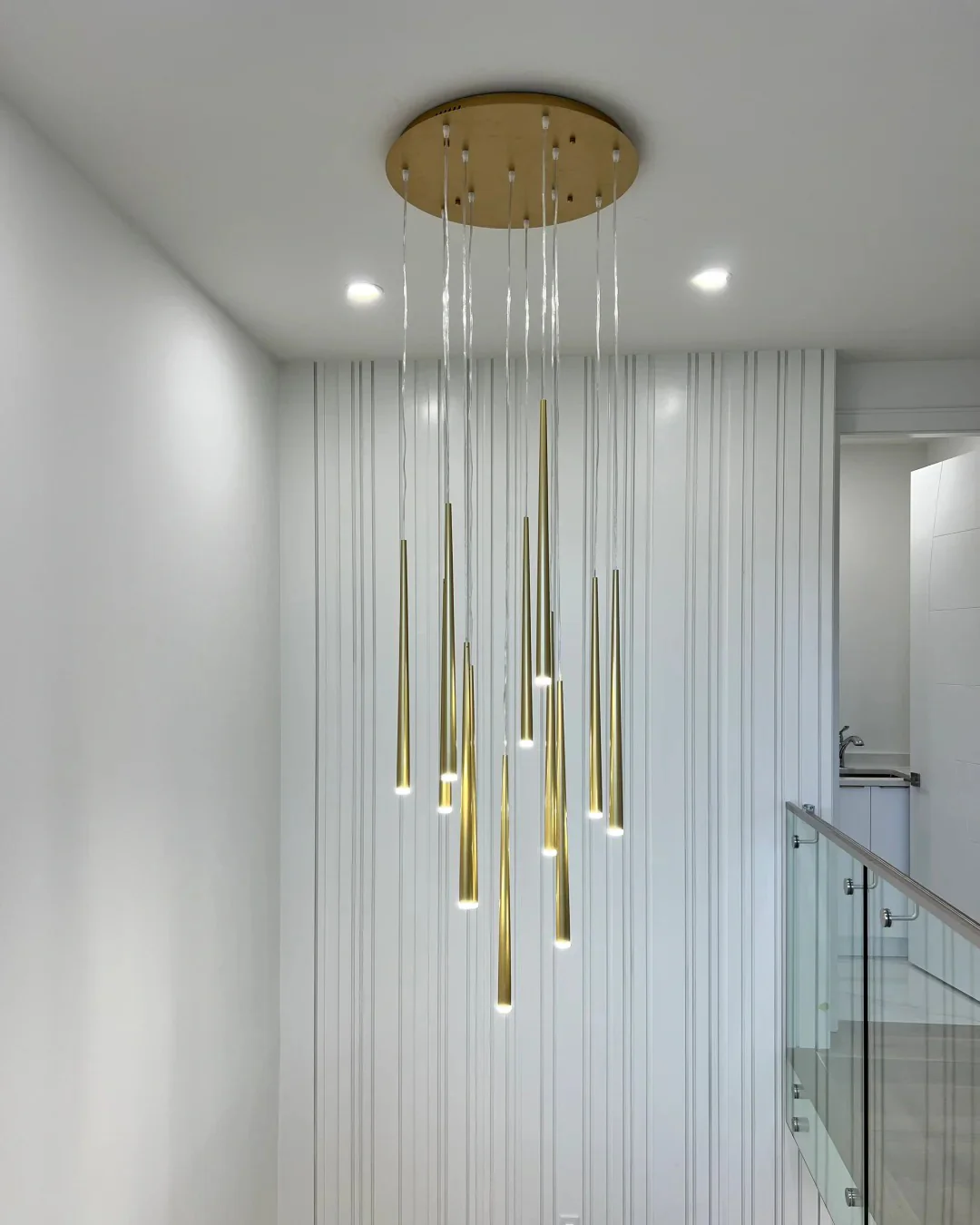 WOMO Cone Spiral Cascading Chandelier-WM2204 - Image 55
