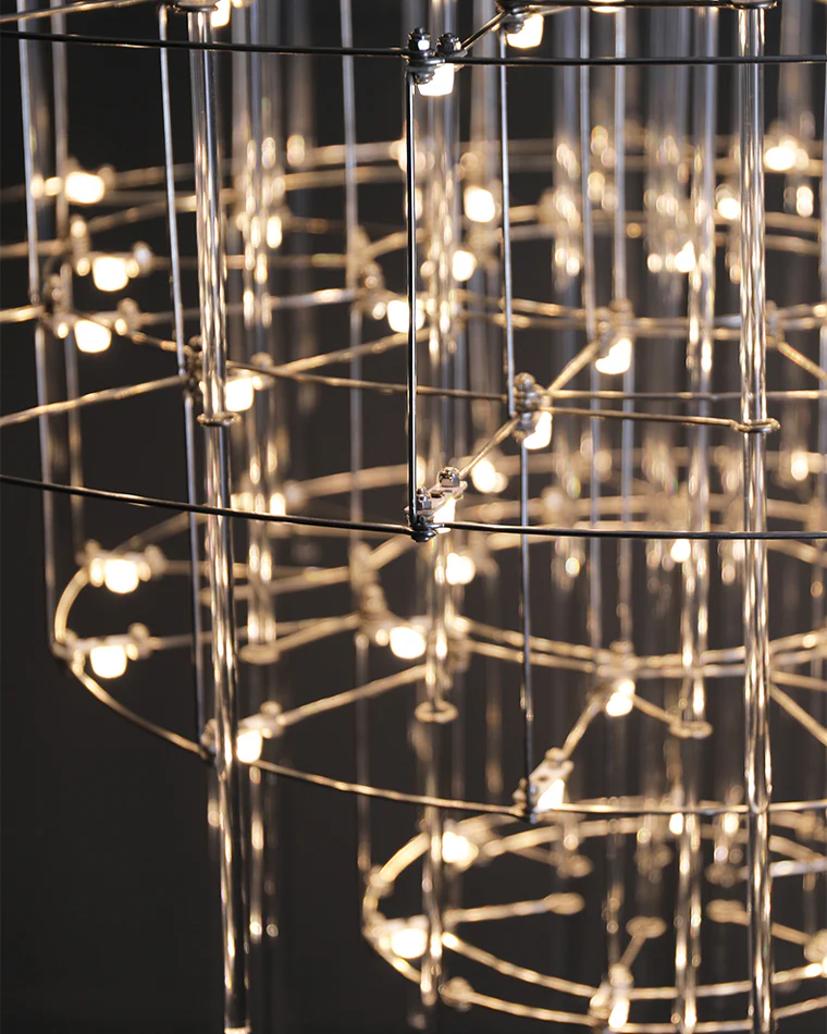 WOMO Tiered Glass Rod Sculptural Chandelier-WM2199 - Image 17