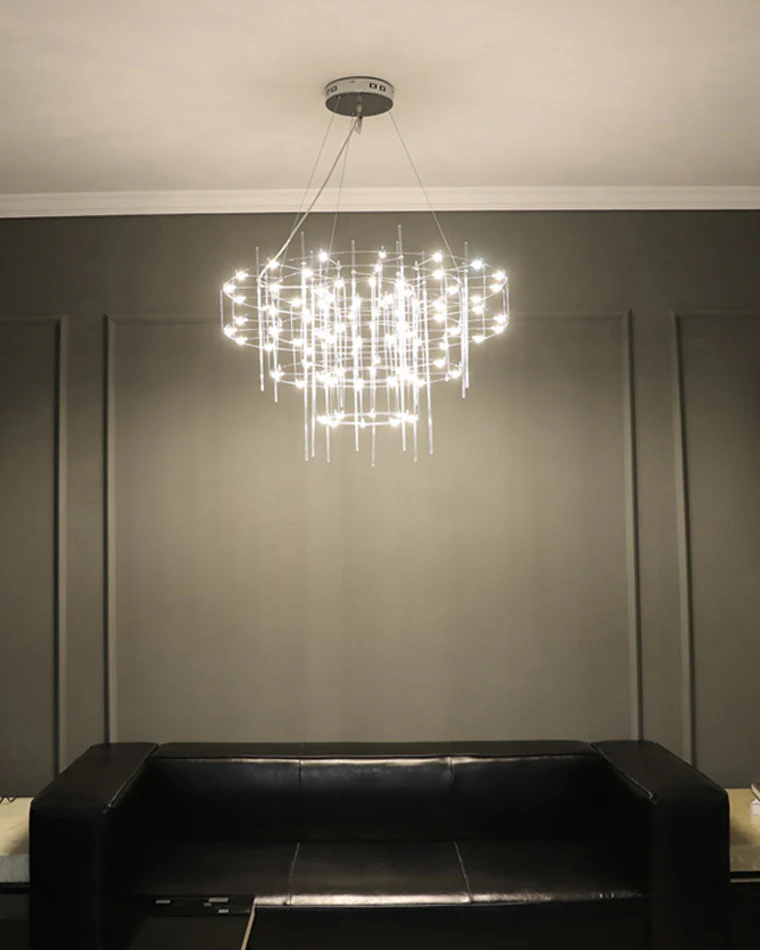 WOMO Tiered Glass Rod Sculptural Chandelier-WM2199 - Image 21