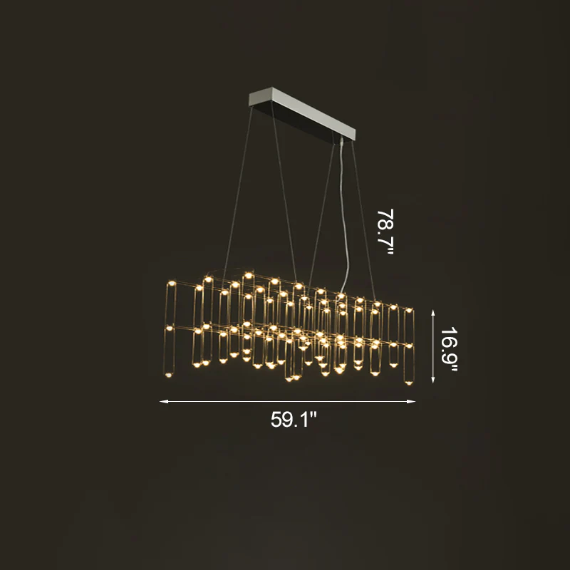 WOMO Rectangular Sculptural Chandelier-WM2200 - Image 32