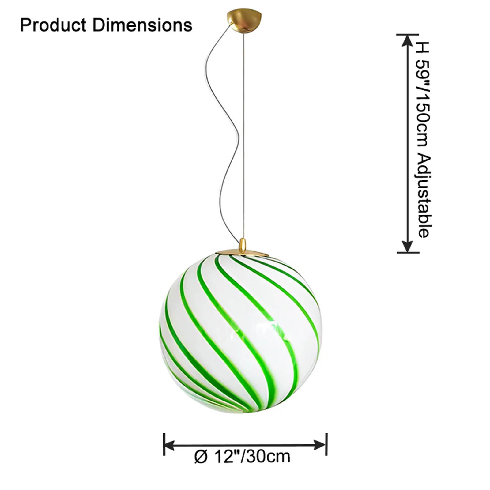 WOMO Swirl Glass Globe Pendant Light-WM2613 - Image 10