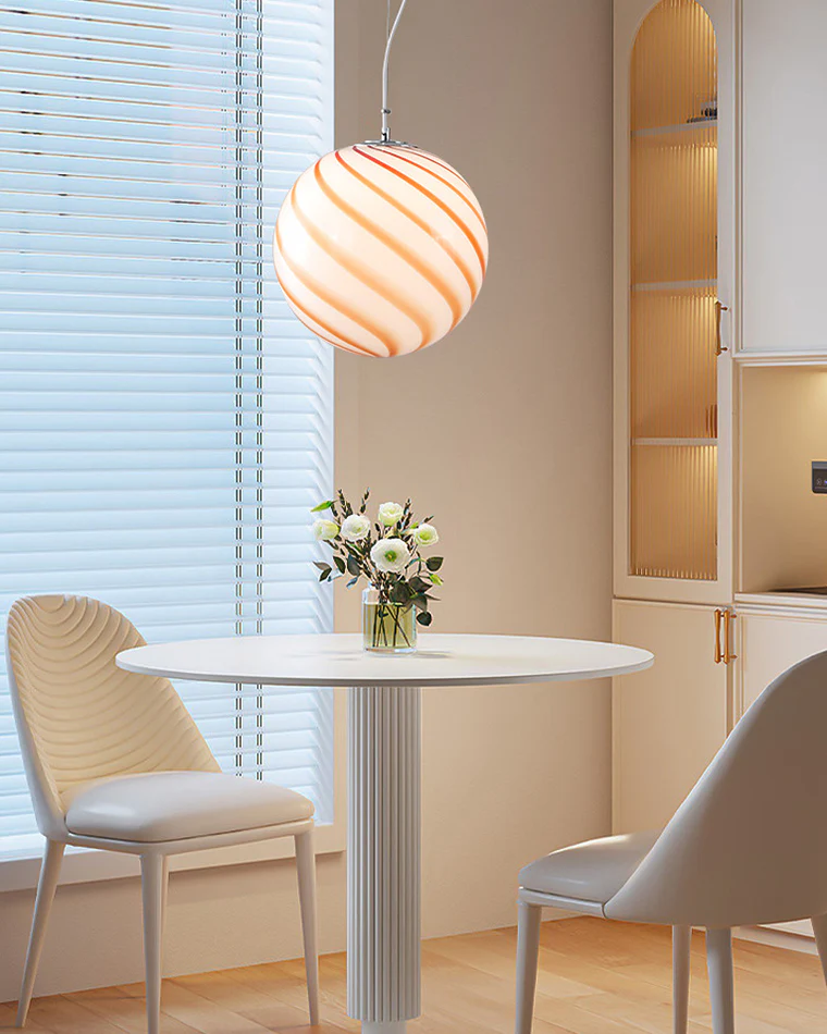 WOMO Swirl Glass Globe Pendant Light-WM2613 - Image 5
