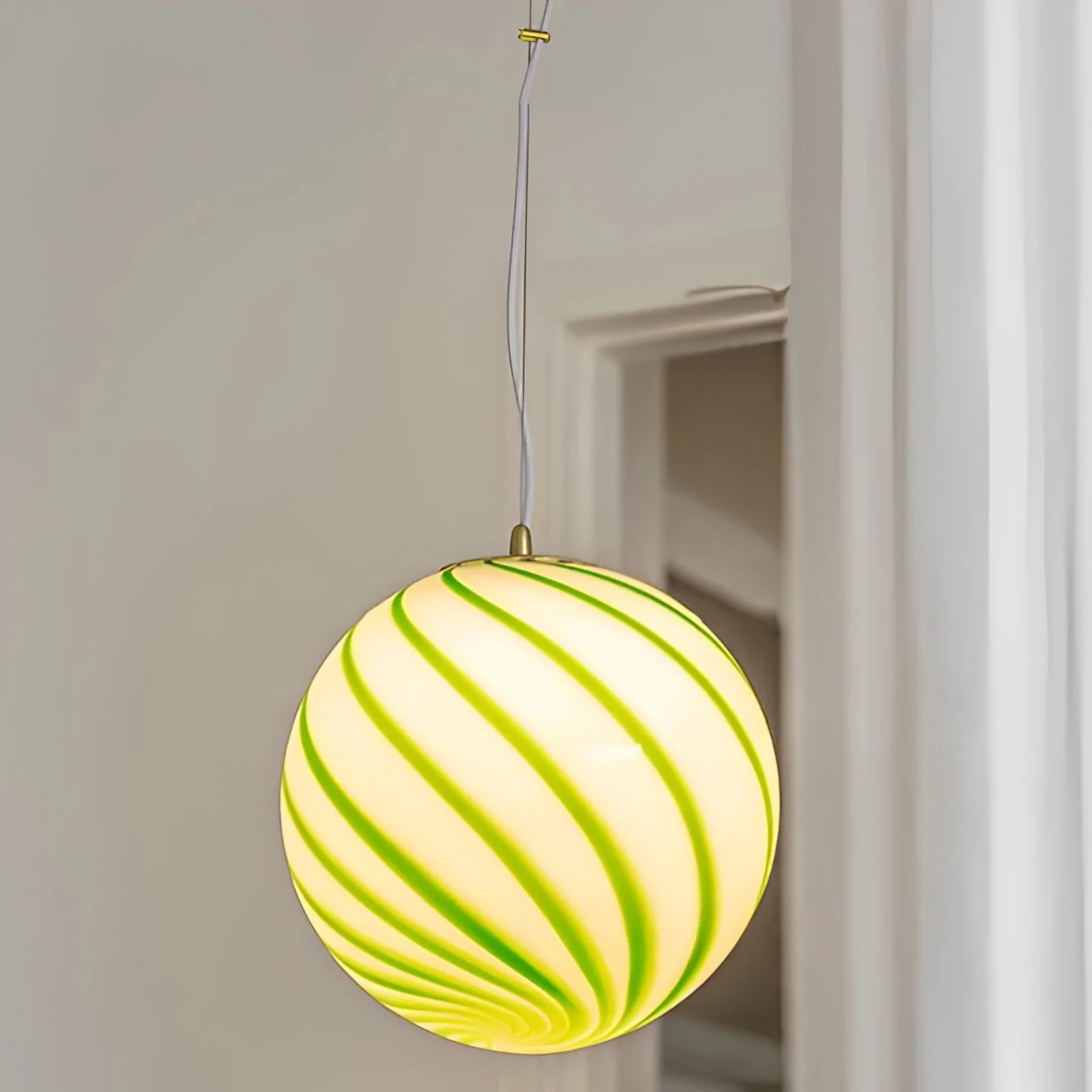 WOMO Swirl Glass Globe Pendant Light-WM2613 - Image 9