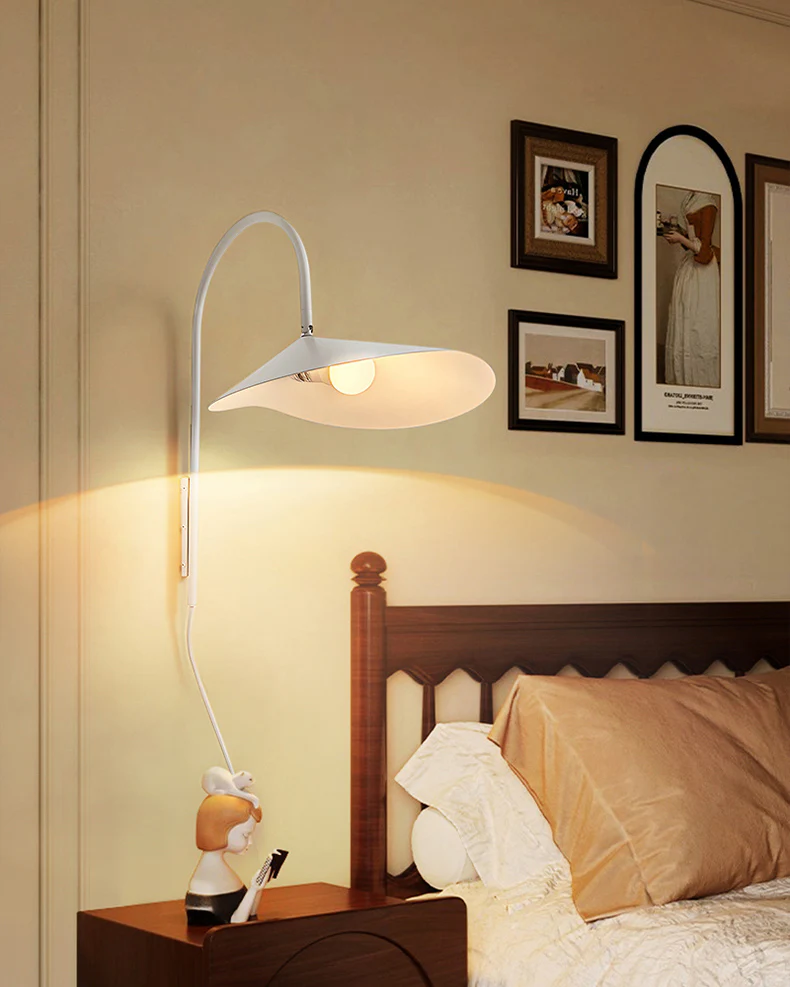 WOMO Swivel Arched Wall Sconce with Plugs and Shade-WM6119 - Image 17