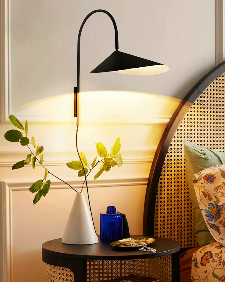 WOMO Swivel Arched Wall Sconce with Plugs and Shade-WM6119 - Image 2