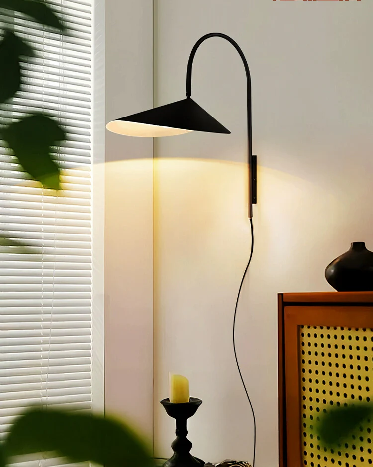 WOMO Swivel Arched Wall Sconce with Plugs and Shade-WM6119 - Image 3