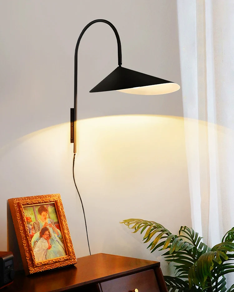 WOMO Swivel Arched Wall Sconce with Plugs and Shade-WM6119 - Image 4