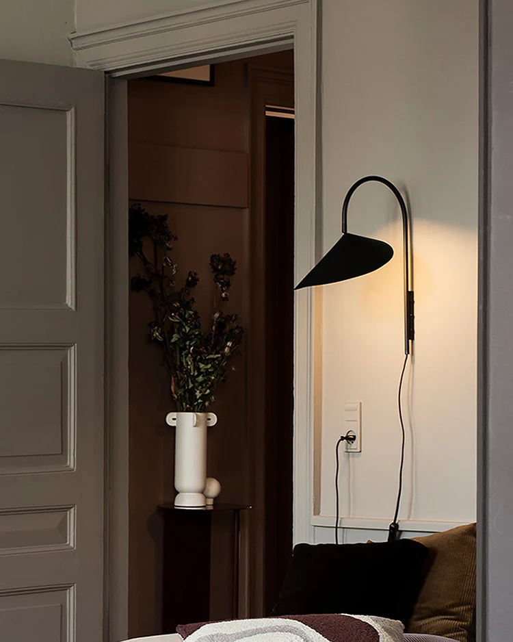WOMO Swivel Arched Wall Sconce with Plugs and Shade-WM6119 - Image 8