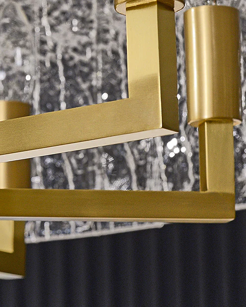 WOMO Textured Glass Linear Chandelier-WM2620 - Image 12