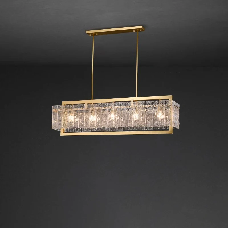 WOMO Textured Glass Linear Chandelier-WM2620 - Image 15
