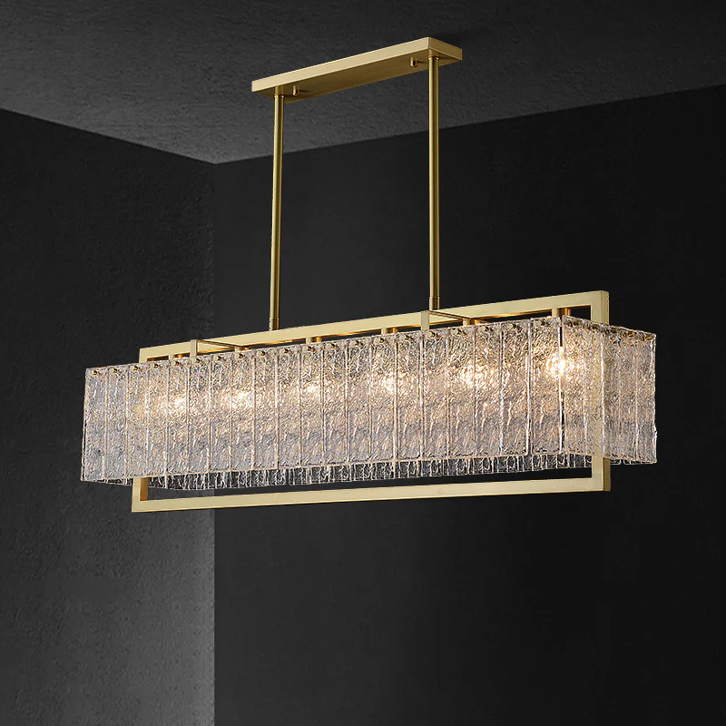 WOMO Textured Glass Linear Chandelier-WM2620 - Image 17