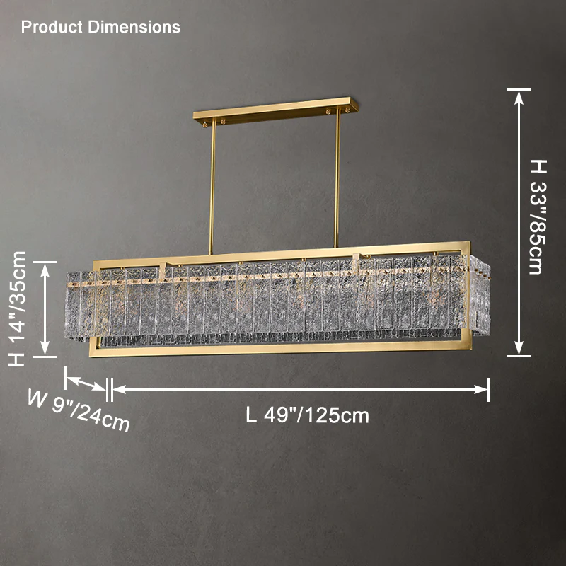 WOMO Textured Glass Linear Chandelier-WM2620 - Image 18