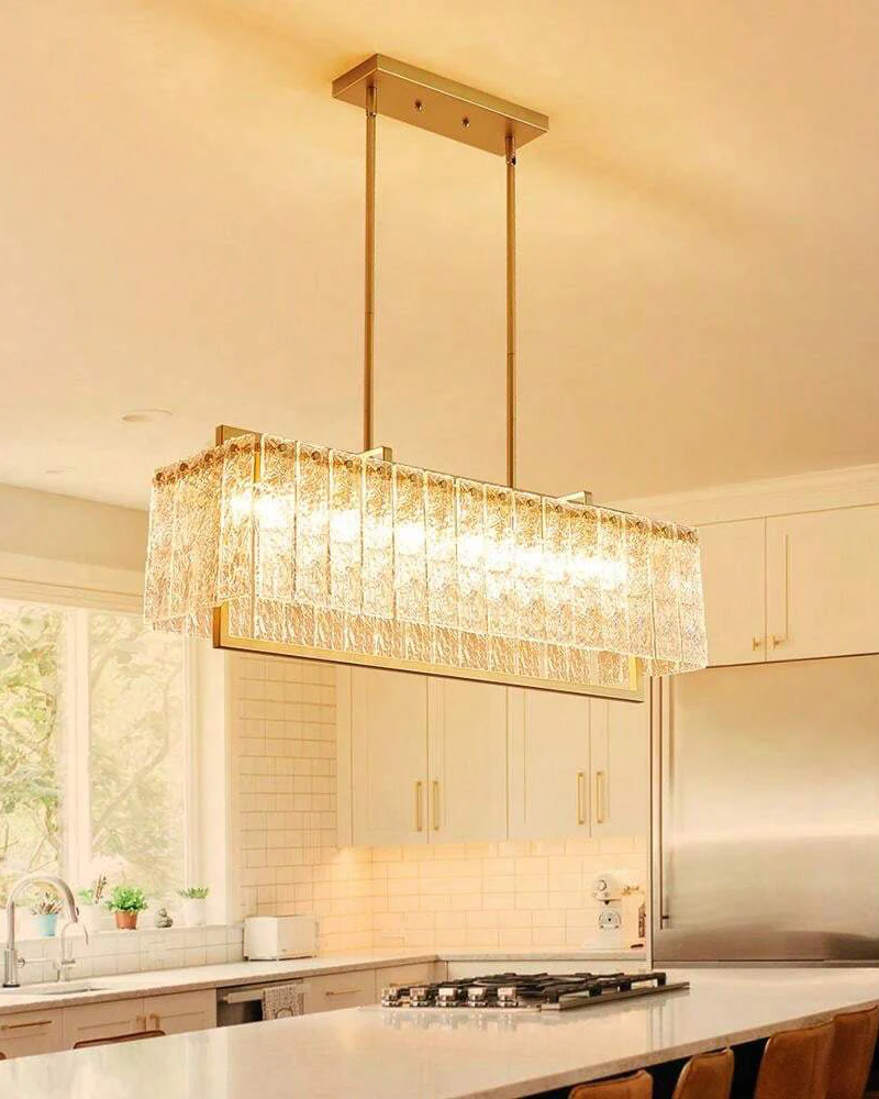 WOMO Textured Glass Linear Chandelier-WM2620 - Image 3