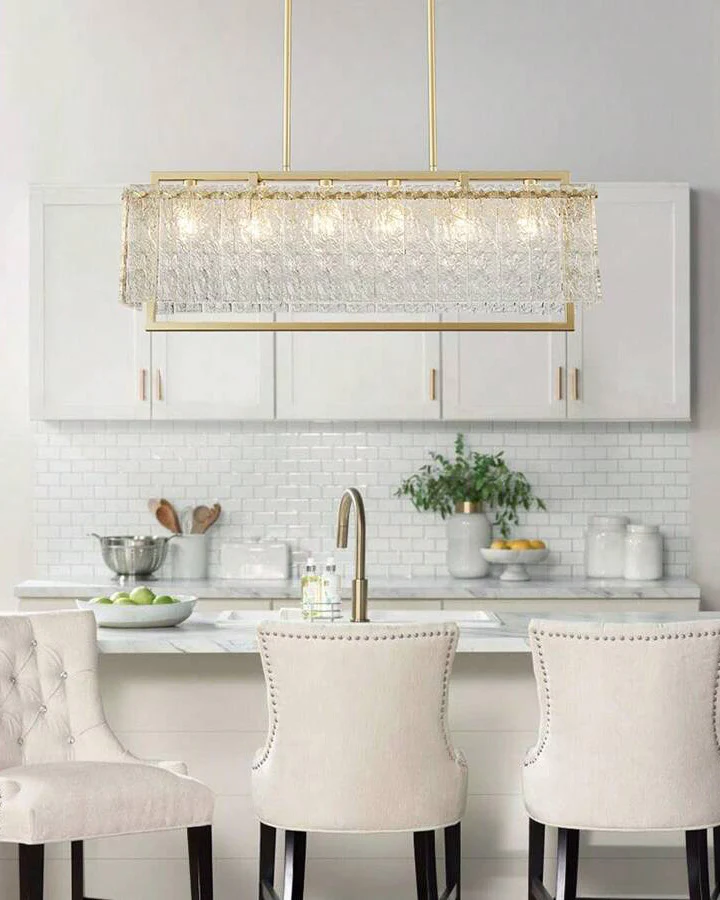 WOMO Textured Glass Linear Chandelier-WM2620 - Image 4